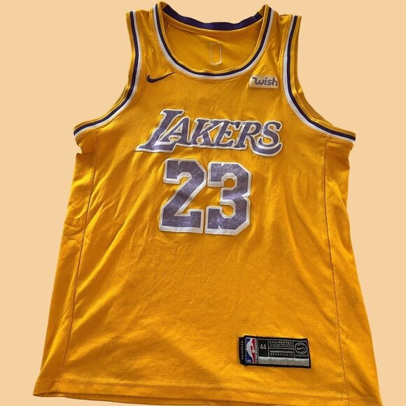 Vintage Nike Los Angeles Lakers Tank Top Adult Yellow Basketball LeBron James - Picture 4 of 8